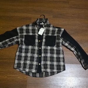 Hem & Thread Black and White Plaid Button Down Shirt